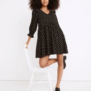Madewell Lucie smocked polka dot dress M